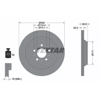 Jeu de 2 disques de frein arrière TEXTAR 92343303