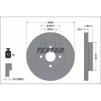 Jeu de 2 disques de frein avant TEXTAR