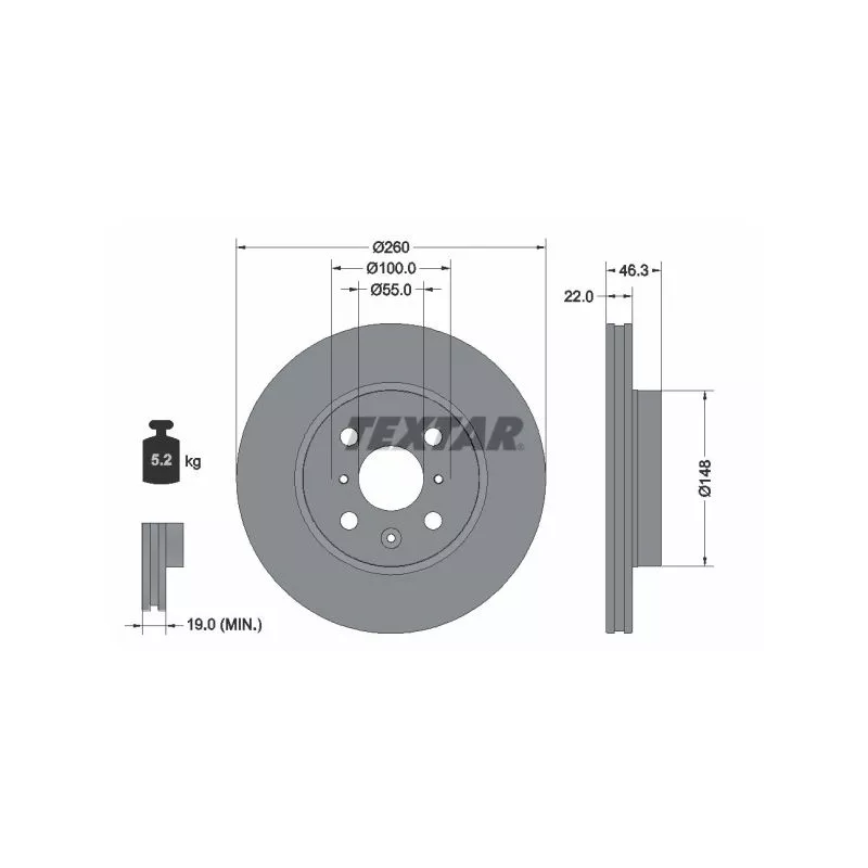 Jeu de 2 disques de frein avant TEXTAR 92346103