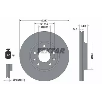 Jeu de 2 disques de frein avant TEXTAR