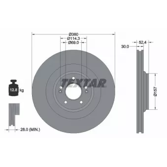 Jeu de 2 disques de frein avant TEXTAR