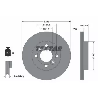 Jeu de 2 disques de frein avant TEXTAR 92350903