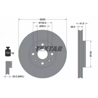 Jeu de 2 disques de frein avant TEXTAR 92352103