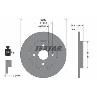 Jeu de 2 disques de frein avant TEXTAR 92352203