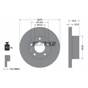 Jeu de 2 disques de frein avant TEXTAR 93104600