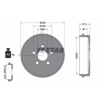 Tambour de frein TEXTAR 94049100