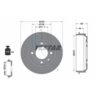 Tambour de frein TEXTAR 94049500