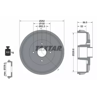 Tambour de frein TEXTAR 94049700