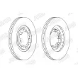 Jeu de 2 disques de frein avant JURID 562388JC - Visuel 2