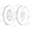 Jeu de 2 disques de frein avant JURID 562622JC-1 - Visuel 2