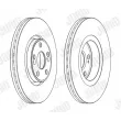Jeu de 2 disques de frein avant JURID 562999JC - Visuel 2