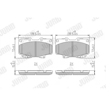 Jeu de 4 plaquettes de frein avant JURID 572253J