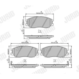 Jeu de 4 plaquettes de frein avant JURID 572518J