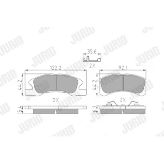 Jeu de 4 plaquettes de frein avant JURID