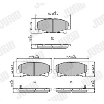 Jeu de 4 plaquettes de frein avant JURID 572635J