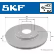 Jeu de 2 disques de frein avant SKF VKBD 80222 V2 - Visuel 2