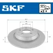 Jeu de 2 disques de frein arrière SKF VKBD 90132 S2 - Visuel 2