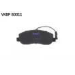 Jeu de 4 plaquettes de frein avant SKF VKBP 80011 E - Visuel 1