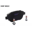 Jeu de 4 plaquettes de frein avant SKF VKBP 80022 - Visuel 2