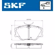 Jeu de 4 plaquettes de frein avant SKF VKBP 80431 - Visuel 2