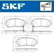 Jeu de 4 plaquettes de frein avant SKF VKBP 80557 A - Visuel 2