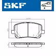 Jeu de 4 plaquettes de frein avant SKF VKBP 80943 - Visuel 2