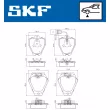 Jeu de 4 plaquettes de frein avant SKF VKBP 81063 E - Visuel 2