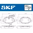 Jeu de 4 plaquettes de frein arrière SKF VKBP 90398 E - Visuel 2