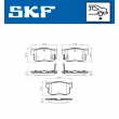 Jeu de 4 plaquettes de frein arrière SKF VKBP 90451 A - Visuel 2