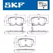 Jeu de 4 plaquettes de frein arrière SKF VKBP 90458 A - Visuel 2