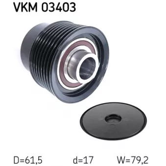 Poulie roue libre, alternateur SKF VKM 03403