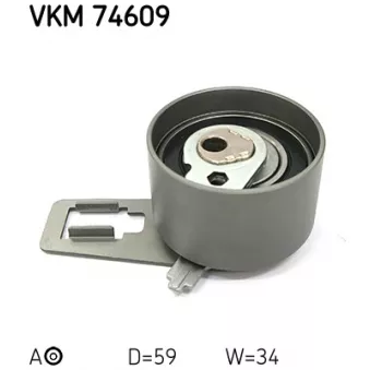 Poulie-tendeur, courroie crantée SKF VKM 74609