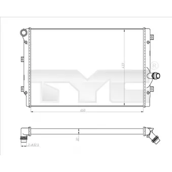Radiateur, refroidissement du moteur TYC 702-0024-R