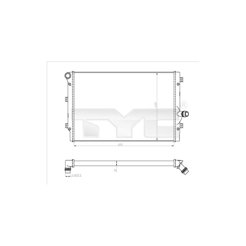 Radiateur, refroidissement du moteur TYC 702-0024-R