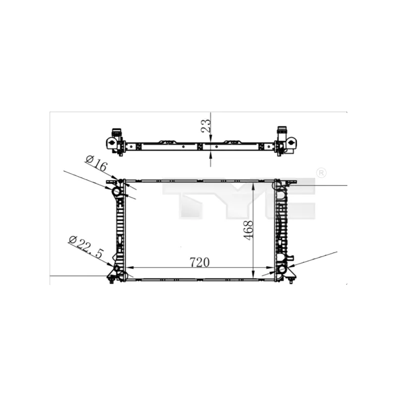 Radiateur, refroidissement du moteur TYC 702-0038