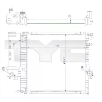 Radiateur, refroidissement du moteur TYC 703-0009-R