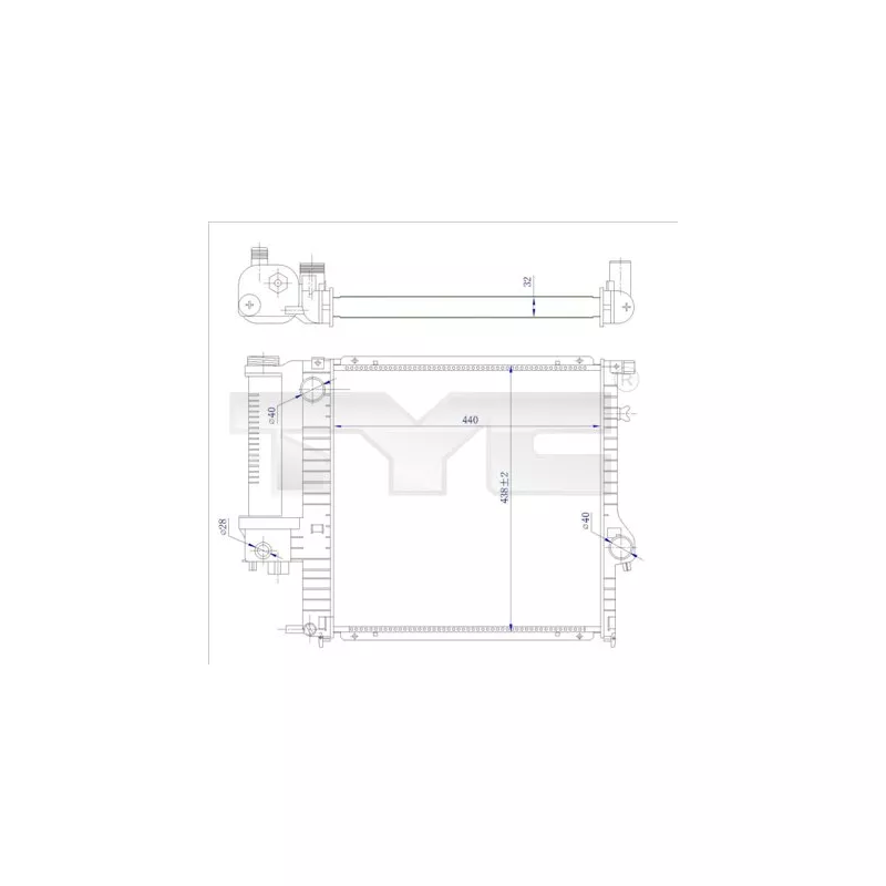 Radiateur, refroidissement du moteur TYC 703-0009-R