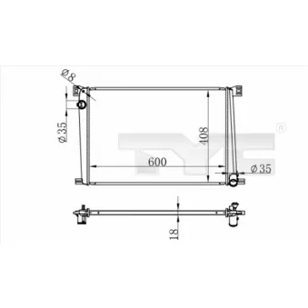 Radiateur, refroidissement du moteur TYC 703-0011