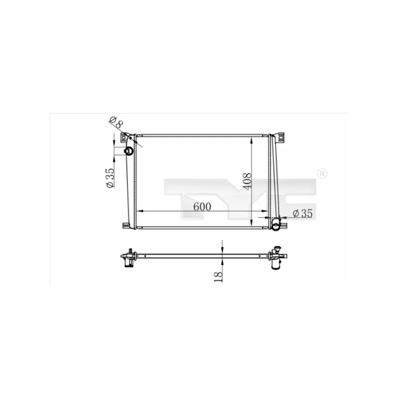 Radiateur, refroidissement du moteur TYC 703-0011