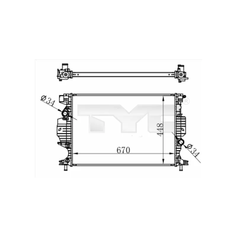Radiateur, refroidissement du moteur TYC 710-0060