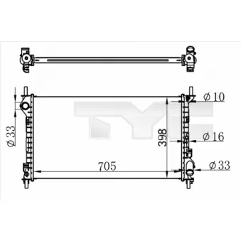Radiateur, refroidissement du moteur TYC 710-0068-R