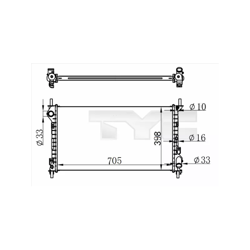 Radiateur, refroidissement du moteur TYC 710-0068-R