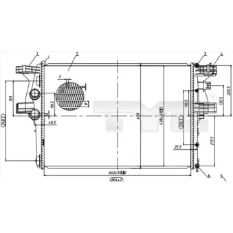 Radiateur, refroidissement du moteur TYC 715-0005