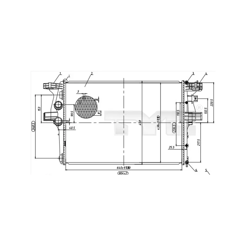 Radiateur, refroidissement du moteur TYC 715-0005