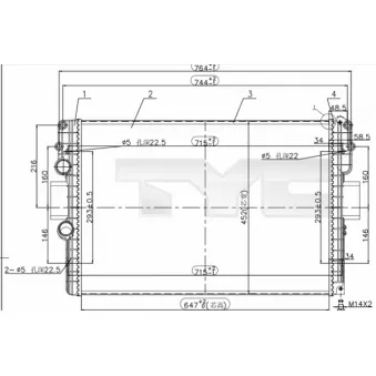 Radiateur, refroidissement du moteur TYC 715-0006-R