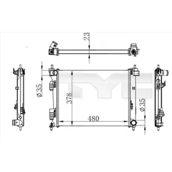 Radiateur, refroidissement du moteur TYC 717-0001