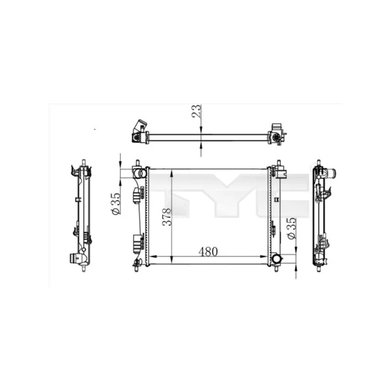 Radiateur, refroidissement du moteur TYC 717-0001