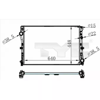 Radiateur, refroidissement du moteur TYC 721-0021