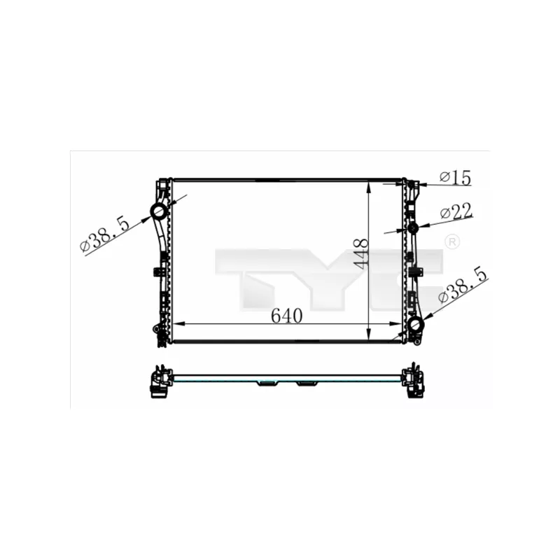 Radiateur, refroidissement du moteur TYC 721-0021