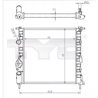Radiateur, refroidissement du moteur TYC 728-0013-R